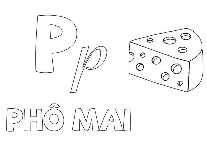 mẫu tranh chữ cái P để tô màu
