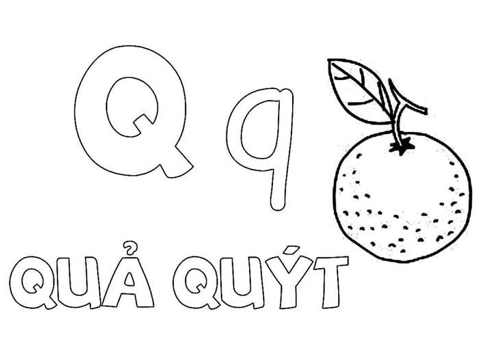 tranh tô màu chữ cái Q cho bé