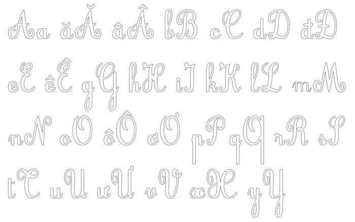 tranh chữ cái rỗng cho bé tô màu