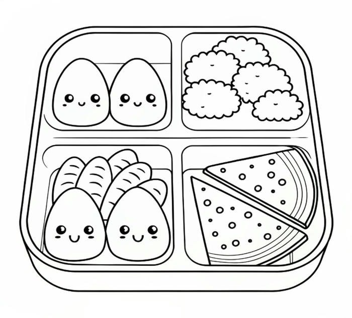 tranh tô màu đồ ăn đáng yêu