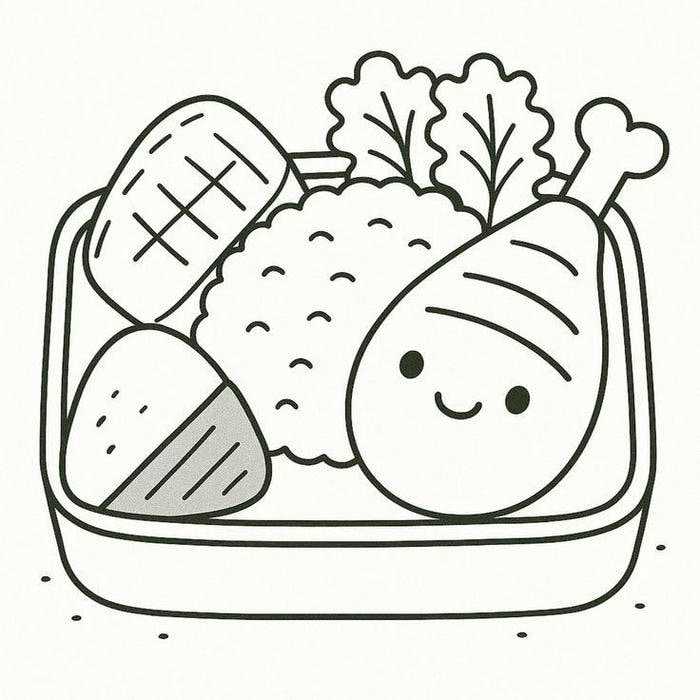 tranh tô màu đồ ăn đơn giản