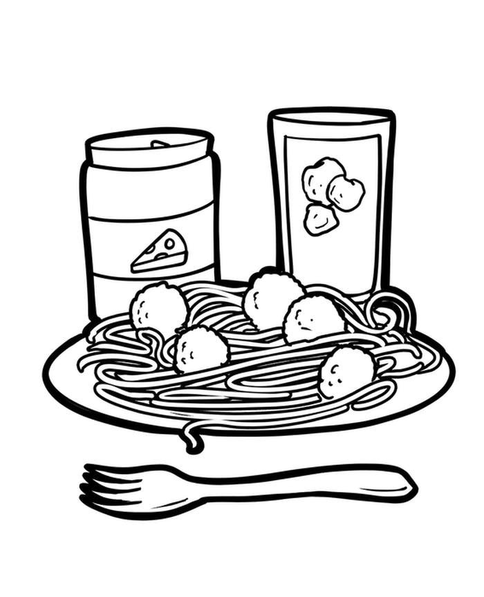 tranh tô màu đồ ăn hoạt hình