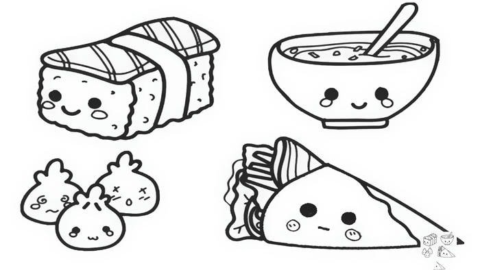 tranh tô màu đồ ăn ngon