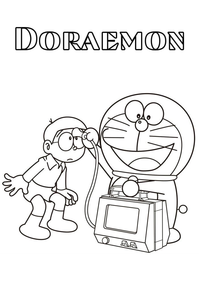tranh tô màu doremon đẹp