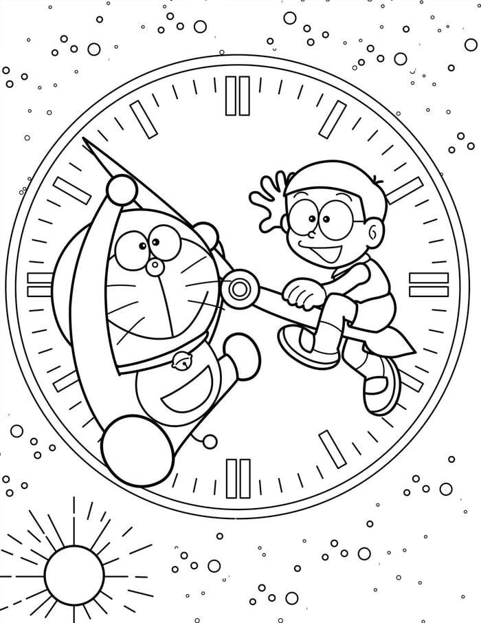 tải tranh tô màu doremon miễn phí