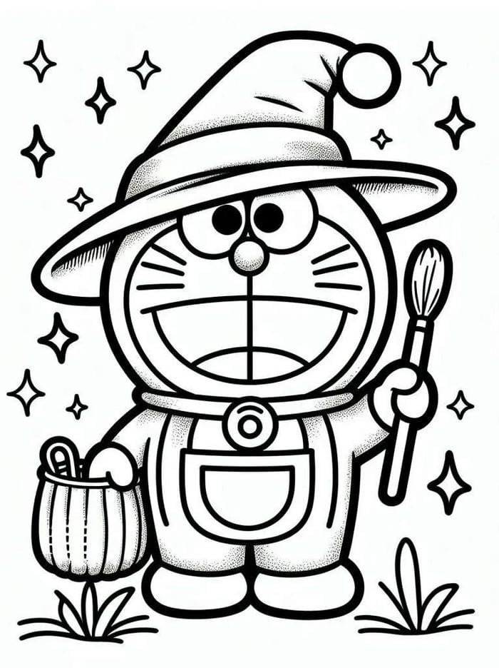 tải tranh tô màu doremon pdf