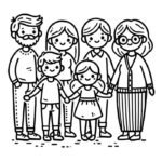 tranh tô màu gia đình bé mầm non