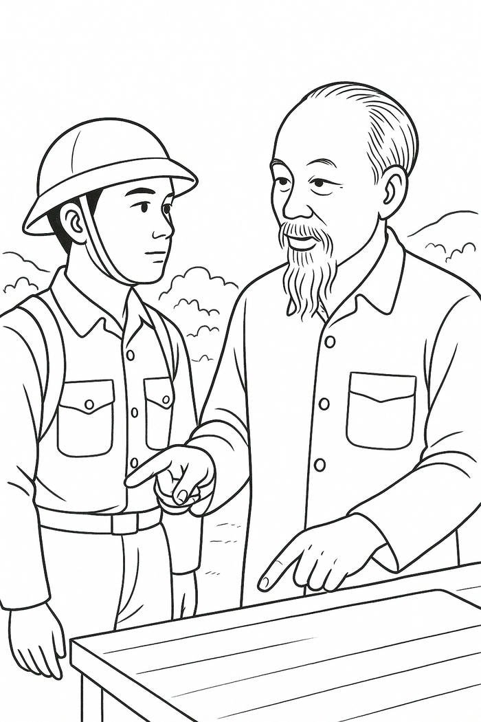 tranh tô màu bác giao việc