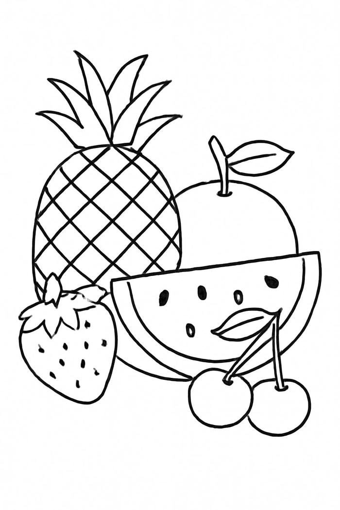 tranh tô màu hoa quả cho bé