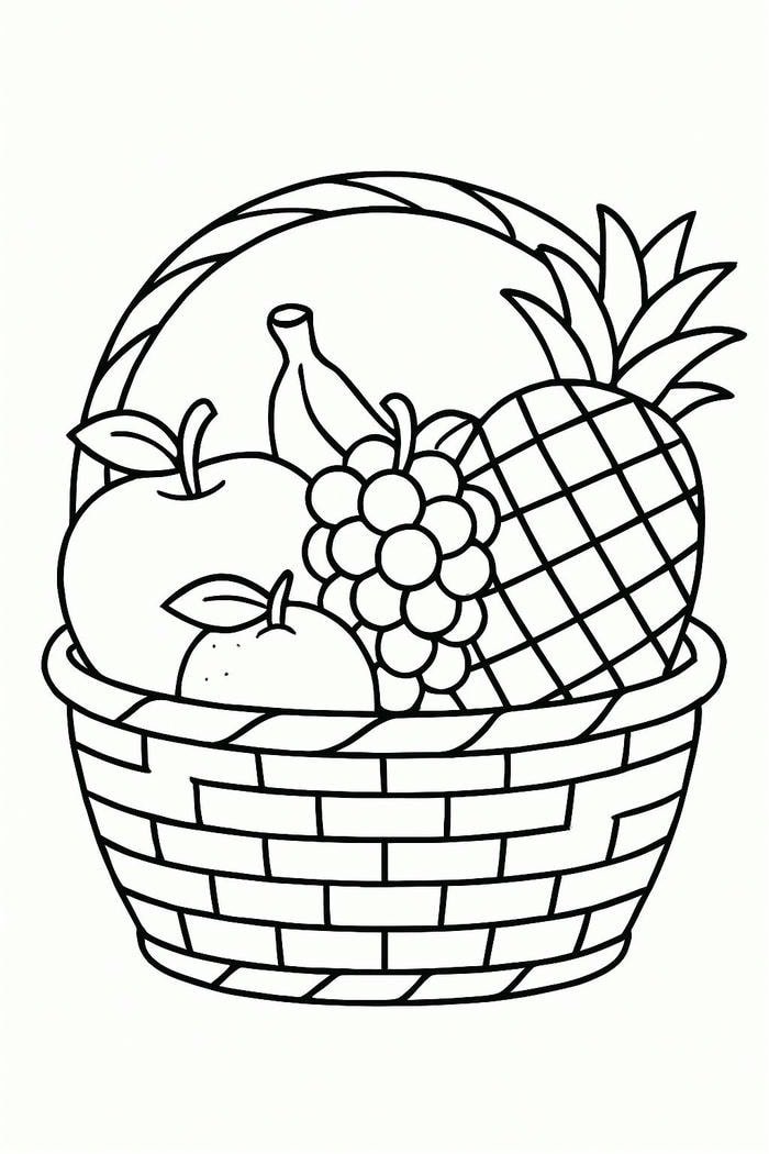 tranh tô màu hoa quả cho trẻ em