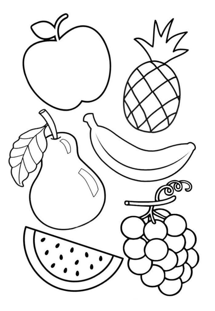 tranh tô màu hoa quả dễ thương