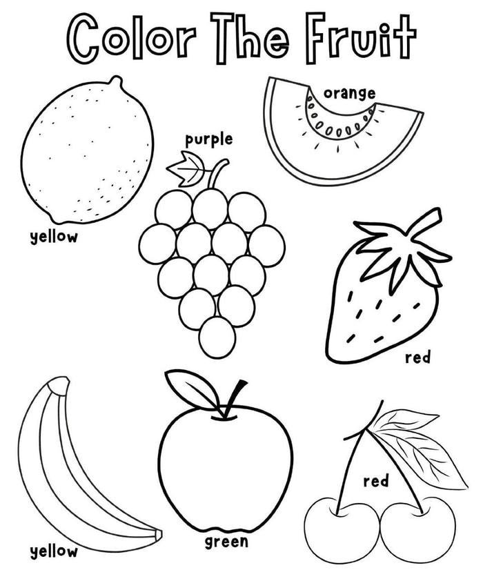 tranh tô màu hoa quả đơn giản