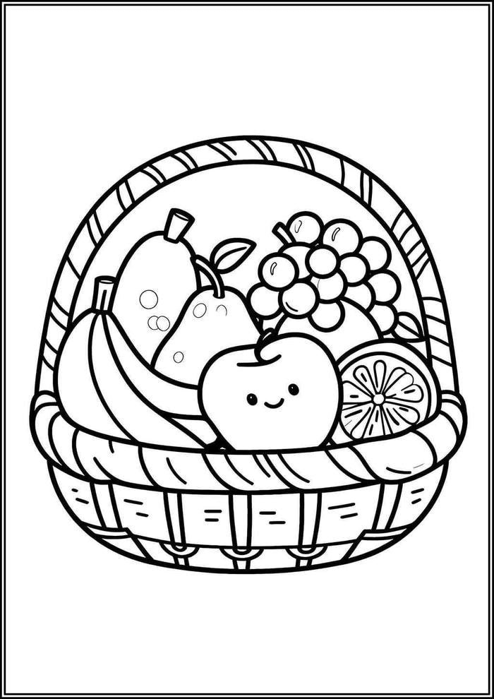 tranh tô màu hoa quả miễn phí