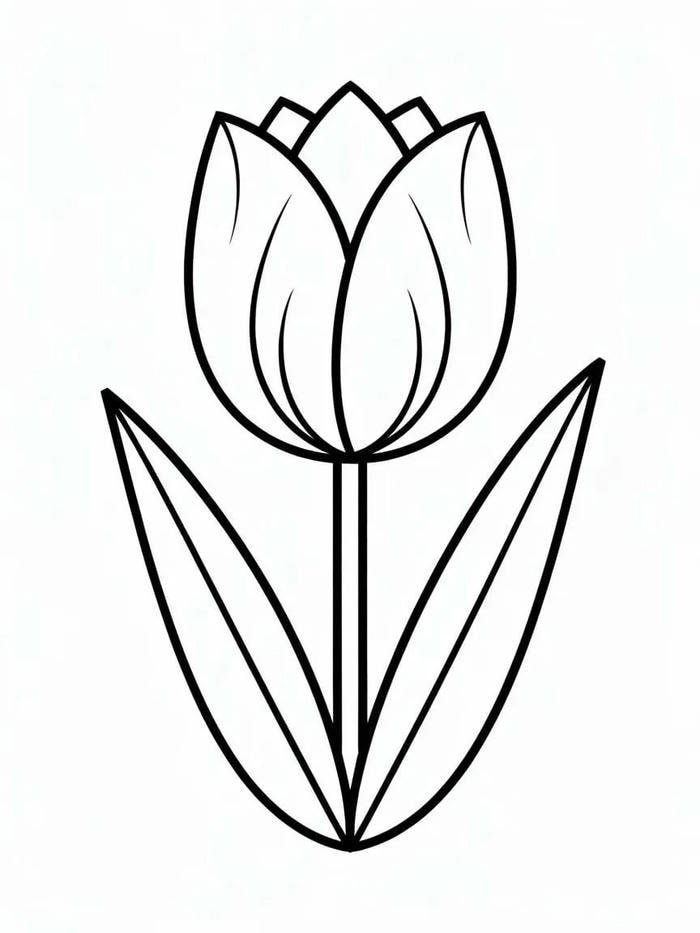 tranh tô màu hoa tulip lớp 1