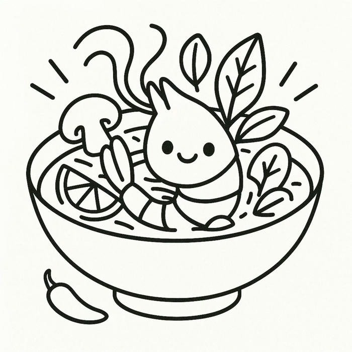 tranh tô màu mì tôm nấm