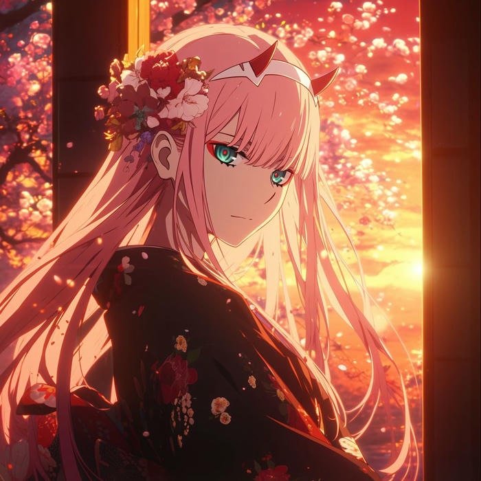 Ảnh Zero Two anime lộng lẫy