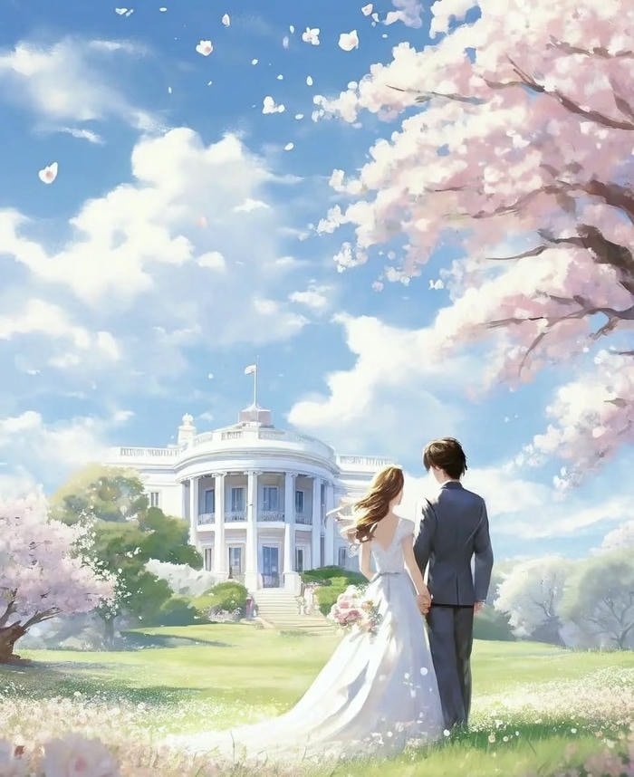 Hình ảnh cô dâu chú rể anime long lanh