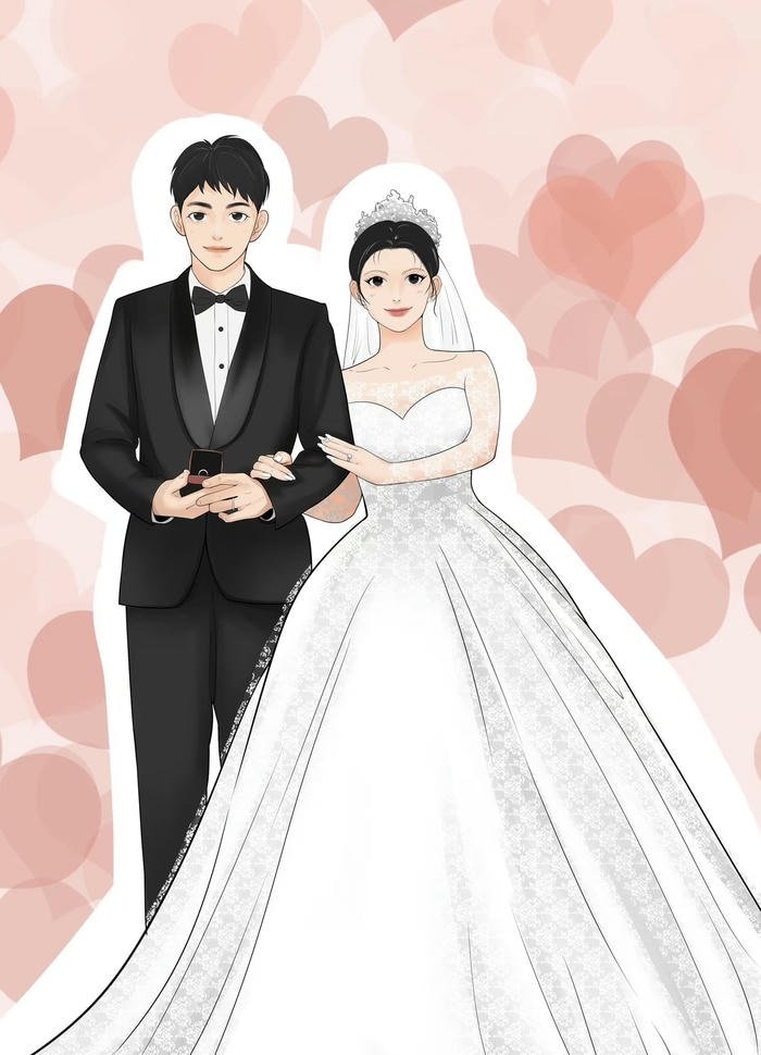 Hình ảnh cô dâu chú rể anime