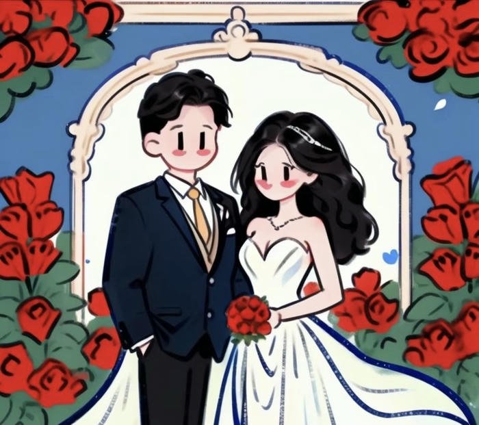 Khung cảnh ảnh cô dâu chú rể anime