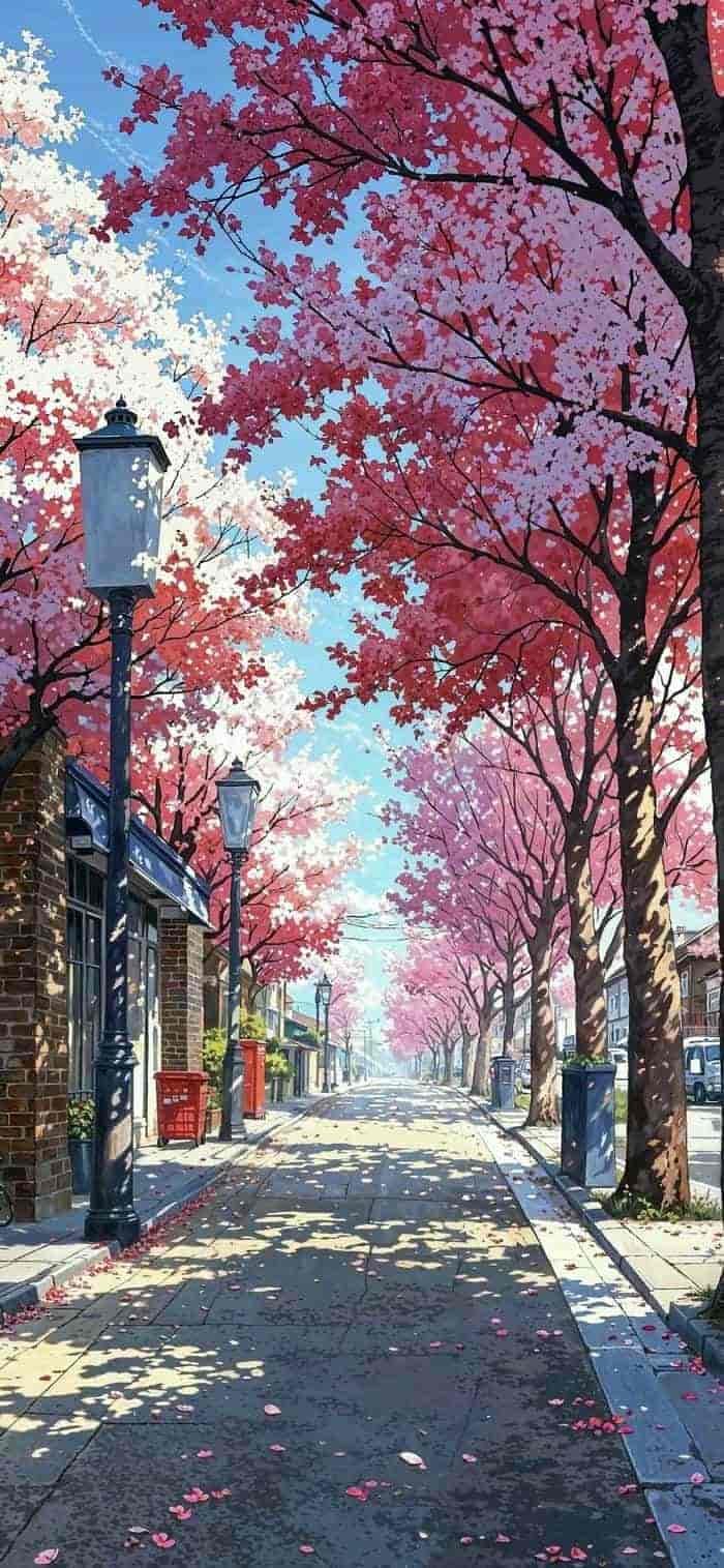 ảnh nền hoa anh đào anime romantic