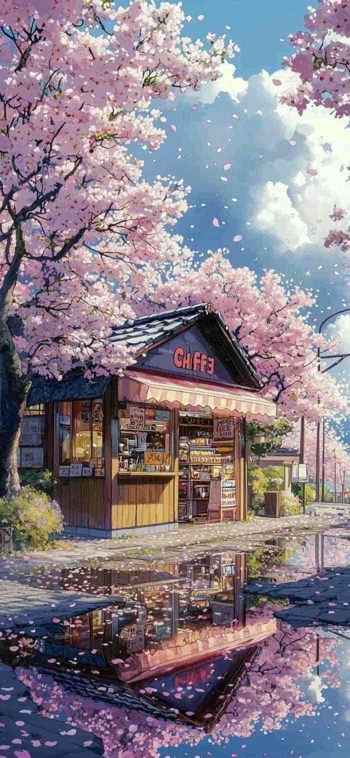 ảnh nền hoa anh đào anime