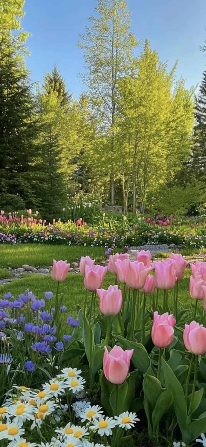ảnh nền vườn hoa phong cảnh
