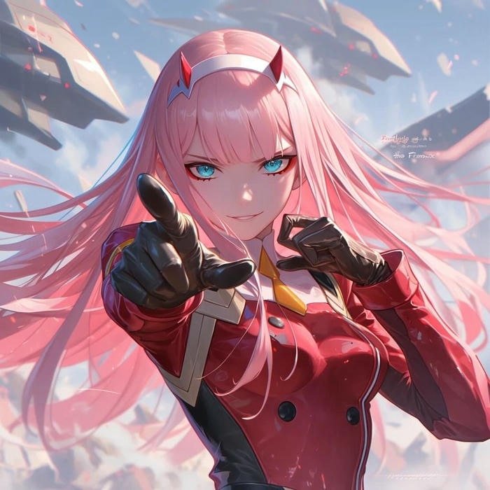 hình Zero Two anime tươi sáng
