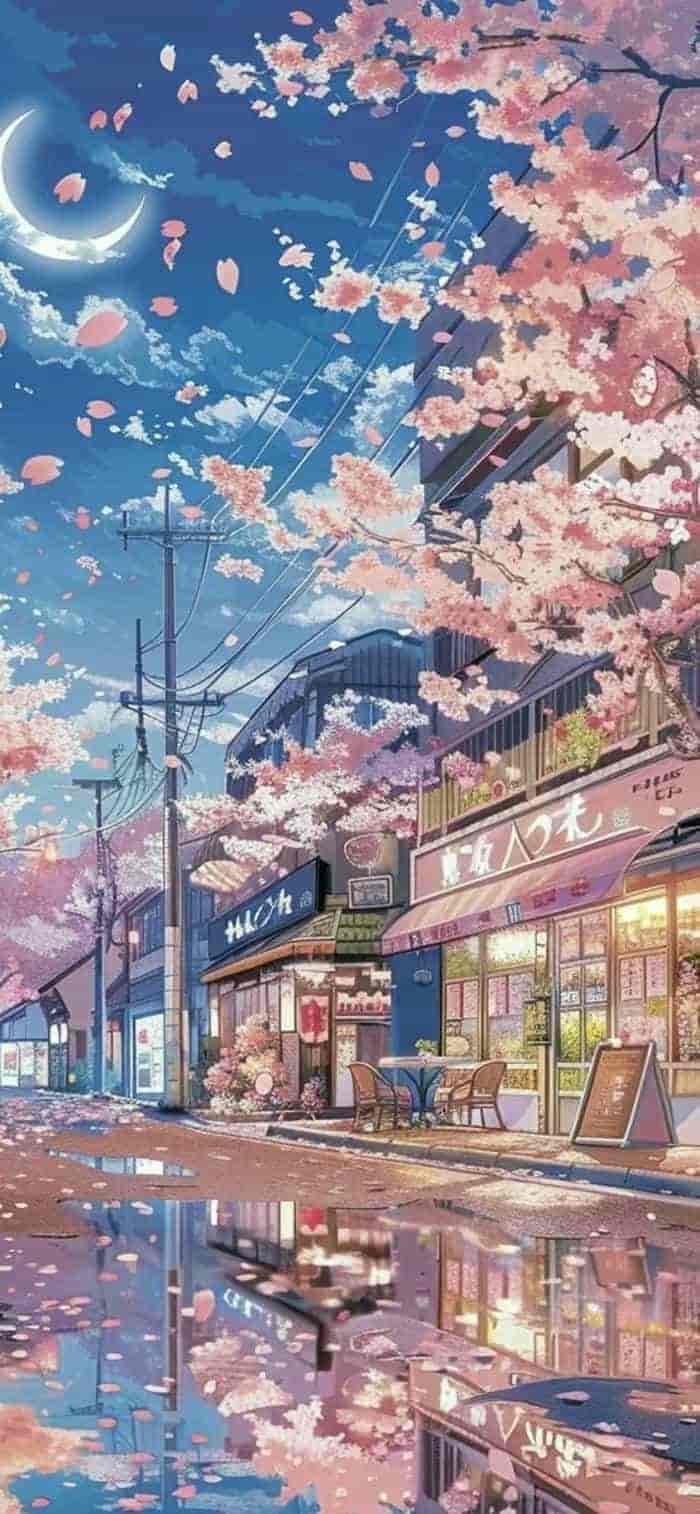 hình nền anime hoa anh đào cute