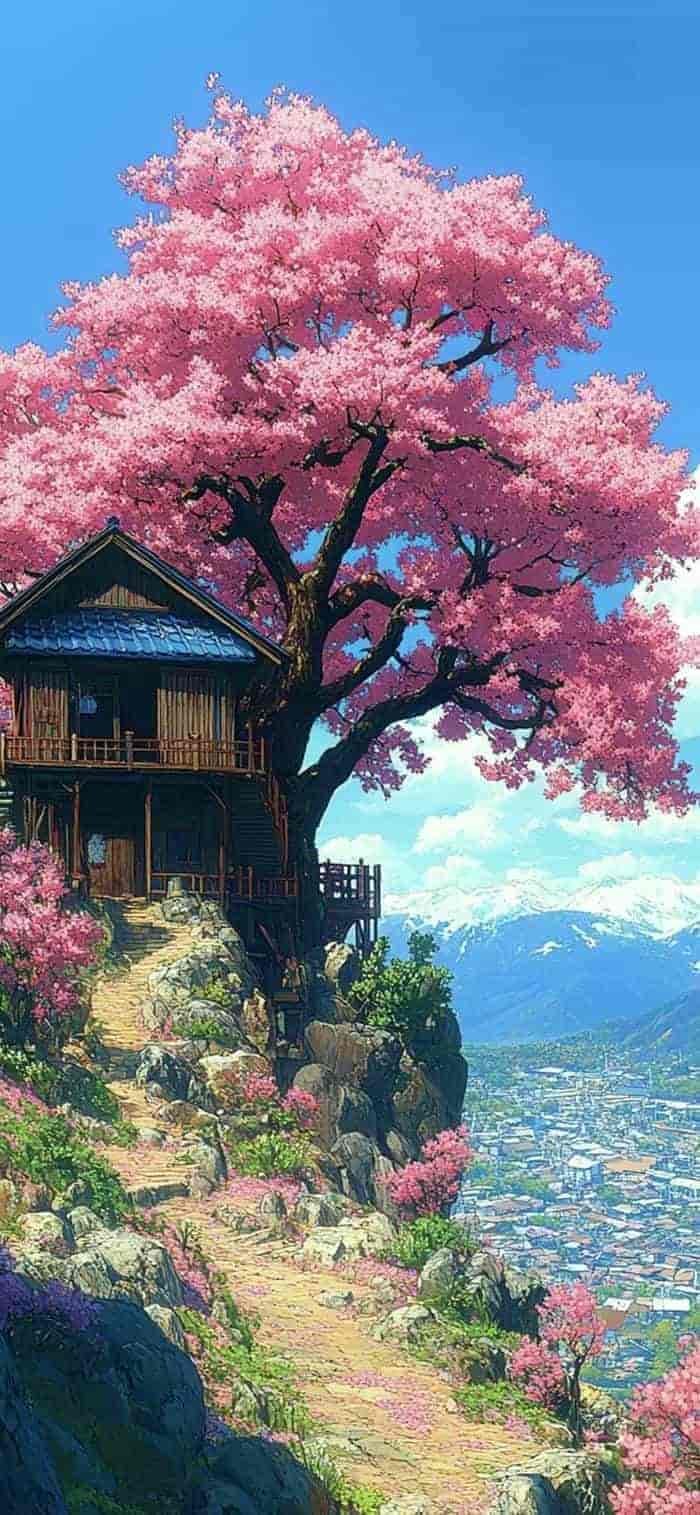 hình nền anime hoa anh đào tinh tế