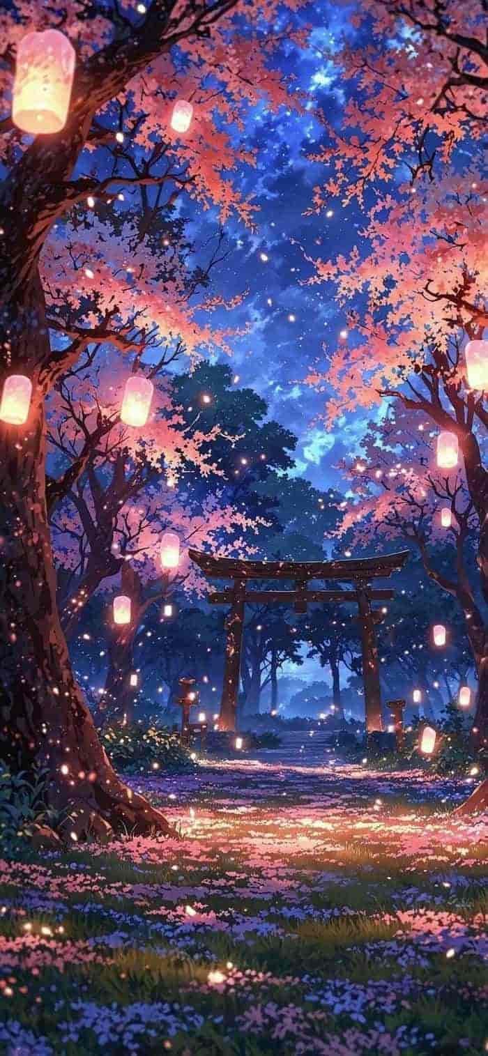 hình nền hoa anh đào anime