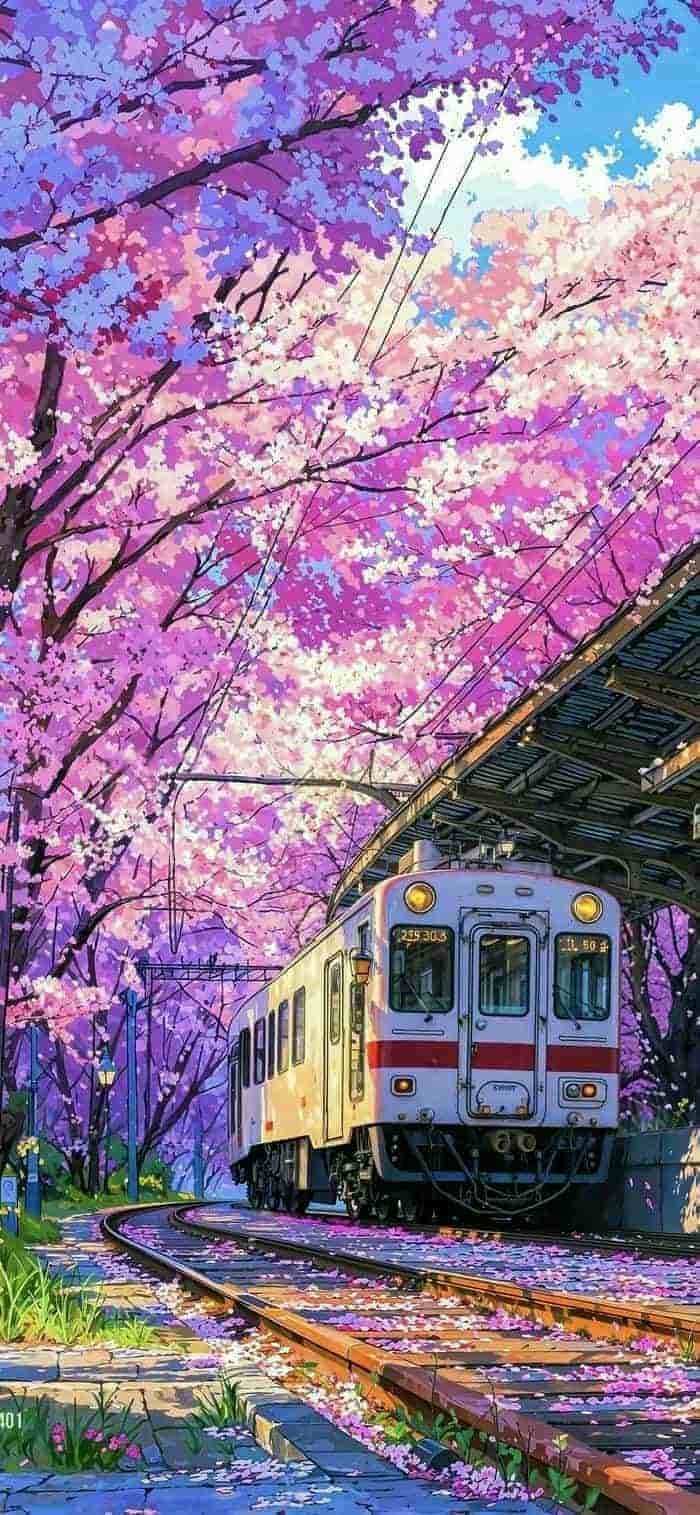 những ảnh nền anime hoa anh đào thơ mộng