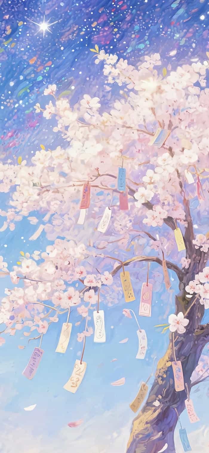 những hình nền hoa anh đào anime dễ thương