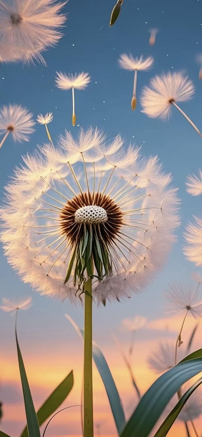 hình nền hoa bồ công anh nền phong cách