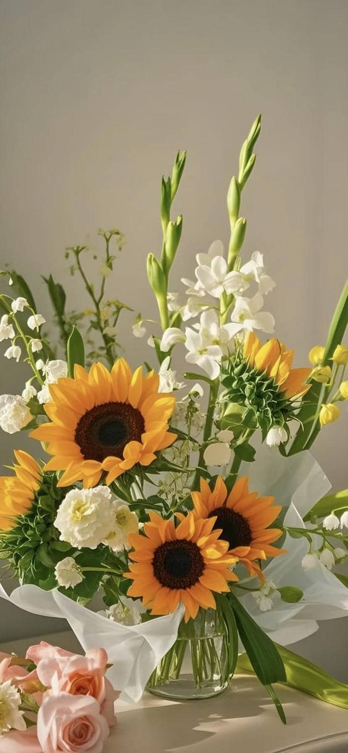 hình nền hoa hướng dương lãng mạn